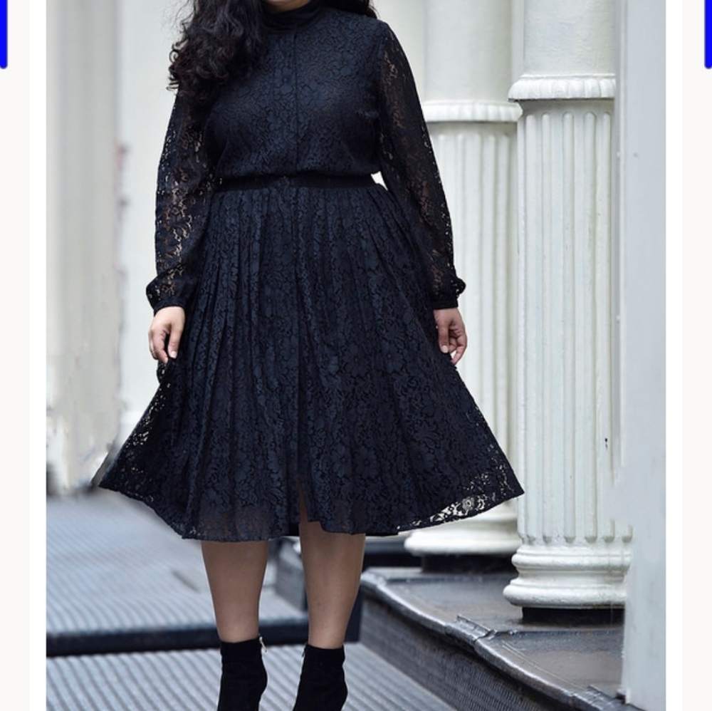 Pleated Black Dress (girls with curves LB)